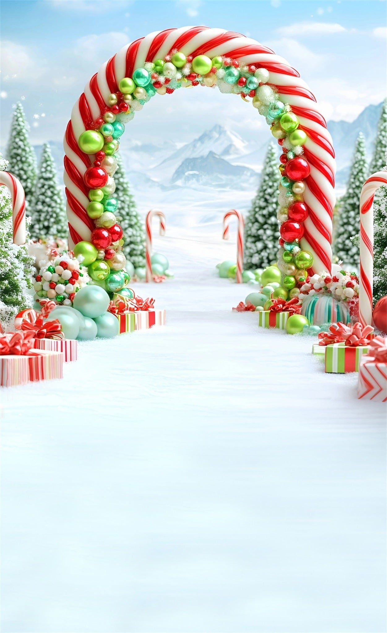 Holiday Backdrop Snowmass Classic Candy Arch Christmas Backdrop ideas UK MRR8-112