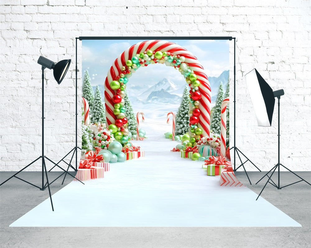 Holiday Backdrop Snowmass Classic Candy Arch Christmas Backdrop ideas UK MRR8-112