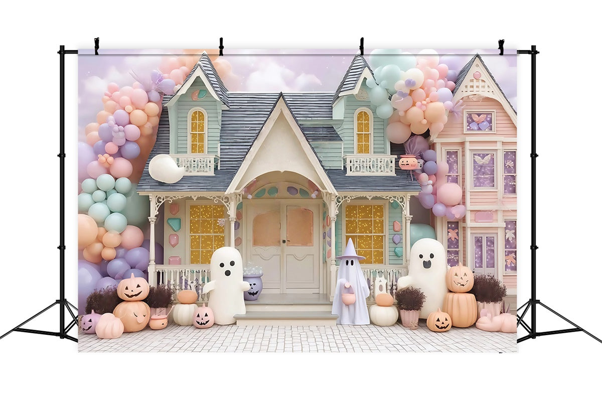 Haunted House Backdrop Pastel Haunted Candy House Halloween Backdrop UK MRR8-19