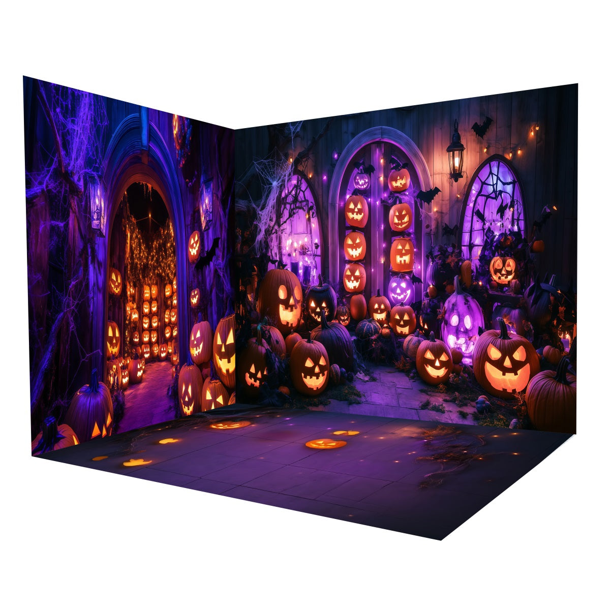 Halloween Backdrop Ideas Pumpkin Lantern Shop Windows Backdrop Room Set UK MRR8-246