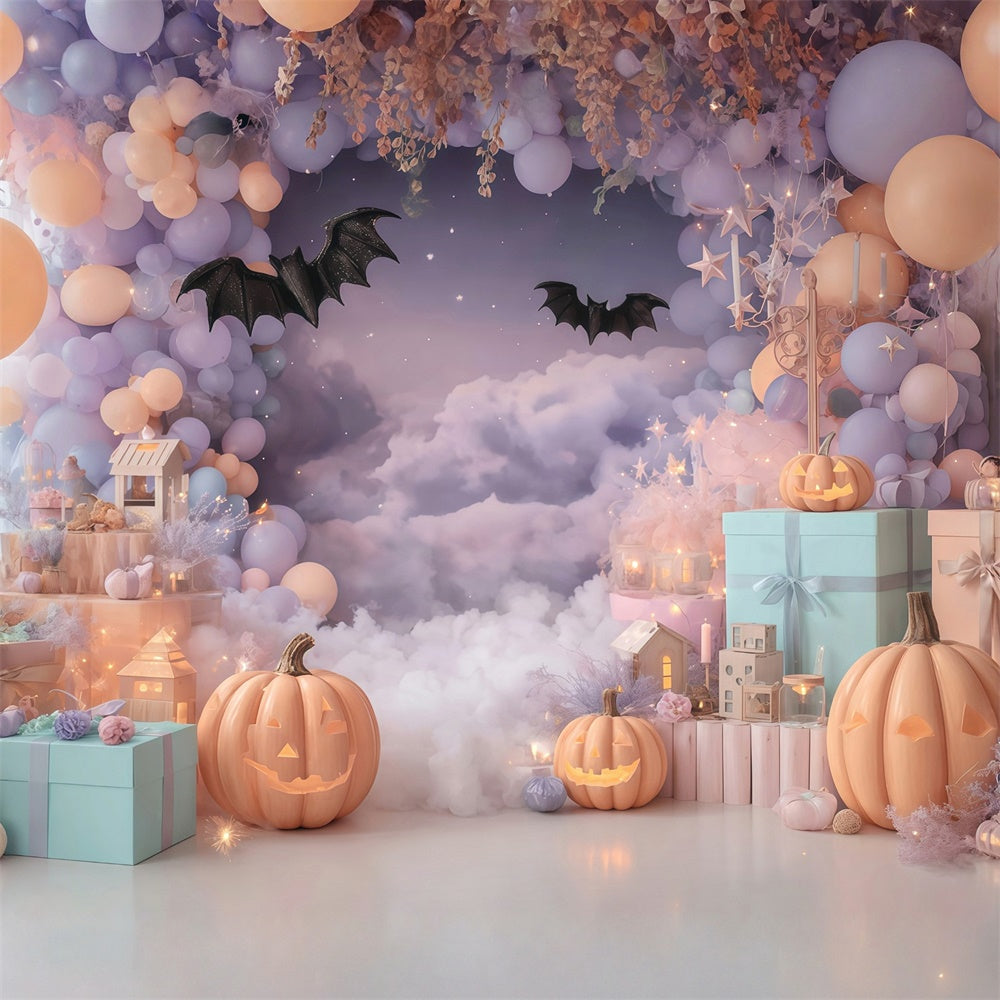 Halloween Backdrops for Photos Pastel Cloud Bat Party Halloween Backdrop UK MRR8-25