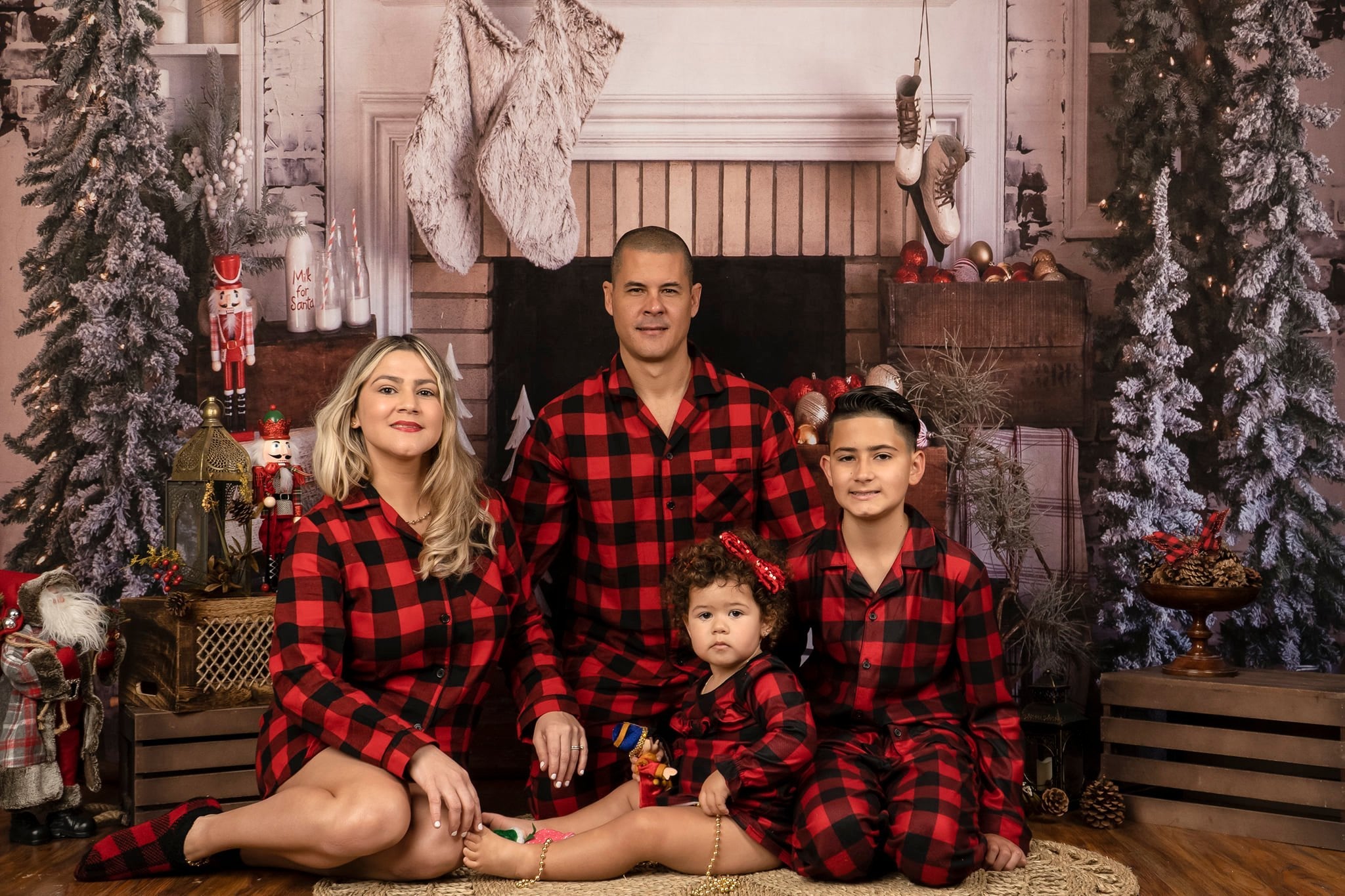 Christmas Backdrop Frosted Pines Fireplace Decor Christmas Photo Backdrop UK MRR8-261