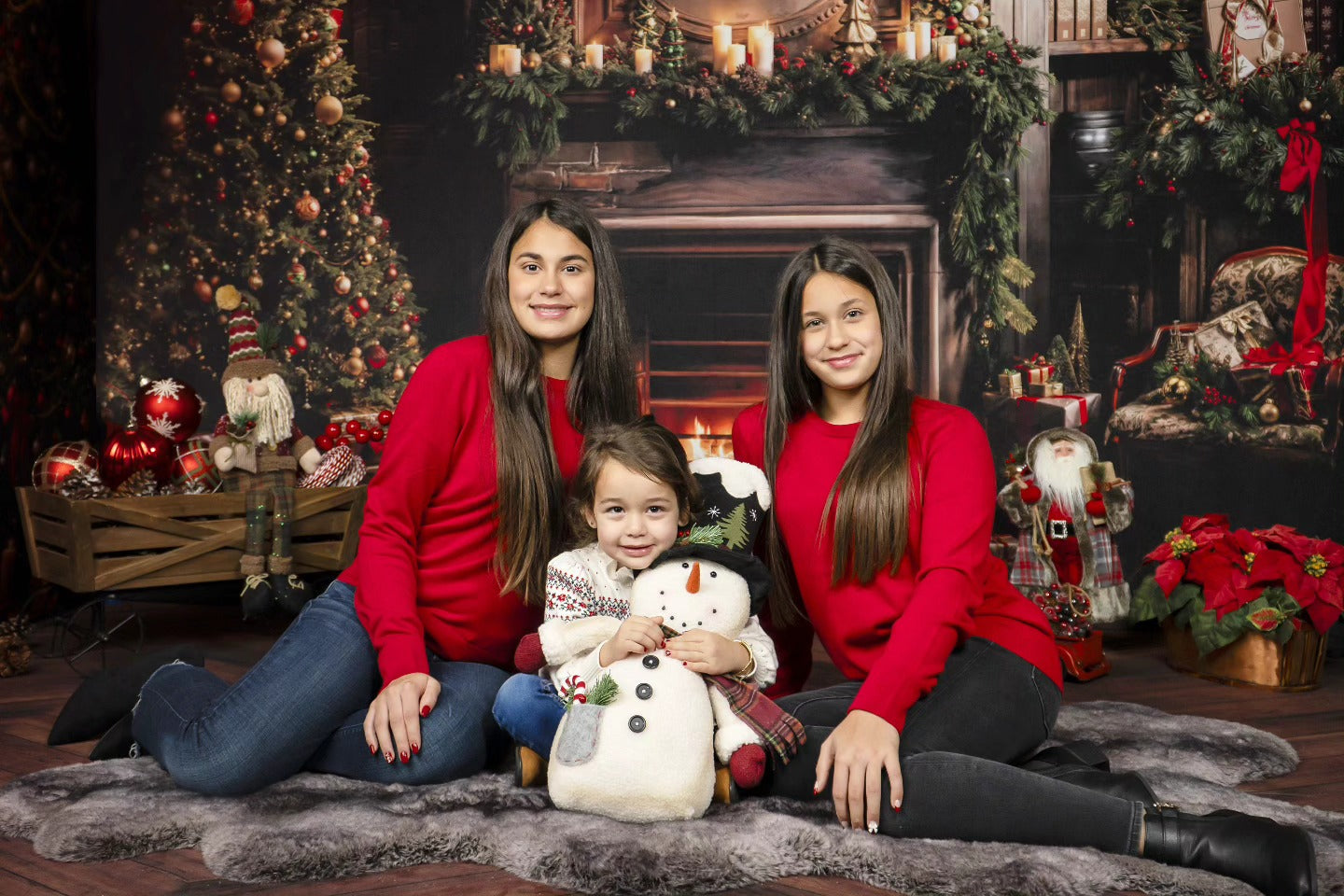 Christmas Backdrop Classic Fireplace Holiday Room Christmas Backdrop for Photos UK MRR8-264