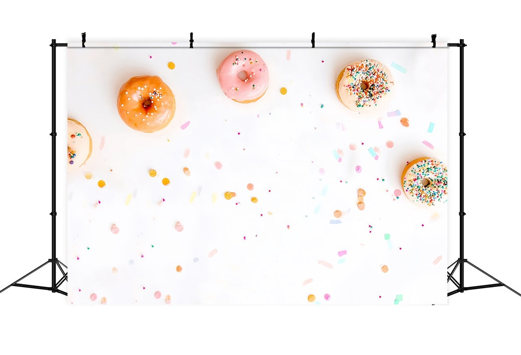 Cake Smash Backdrops Colorful Donuts Sweet Confetti Birthday Backdrop UK MRR8-267