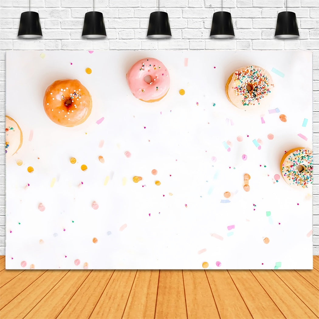 Cake Smash Backdrops Colorful Donuts Sweet Confetti Birthday Backdrop UK MRR8-267
