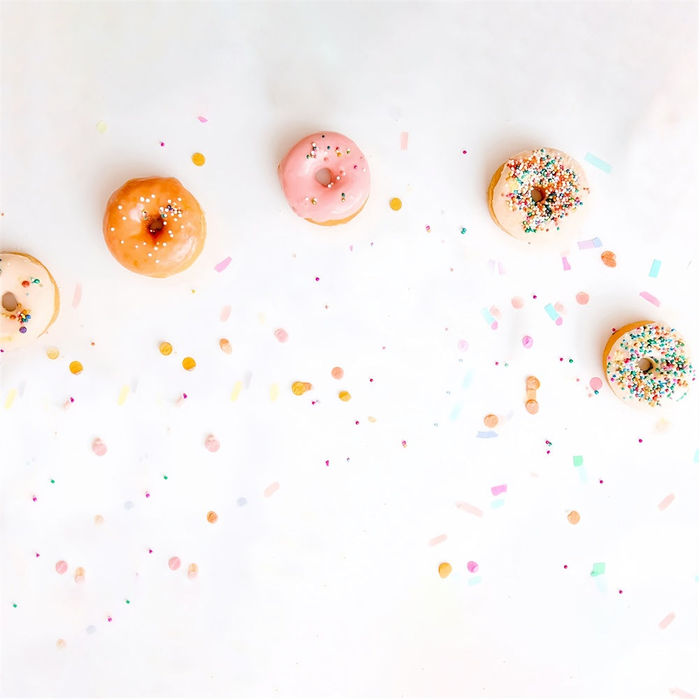 Cake Smash Backdrops Colorful Donuts Sweet Confetti Birthday Backdrop UK MRR8-267