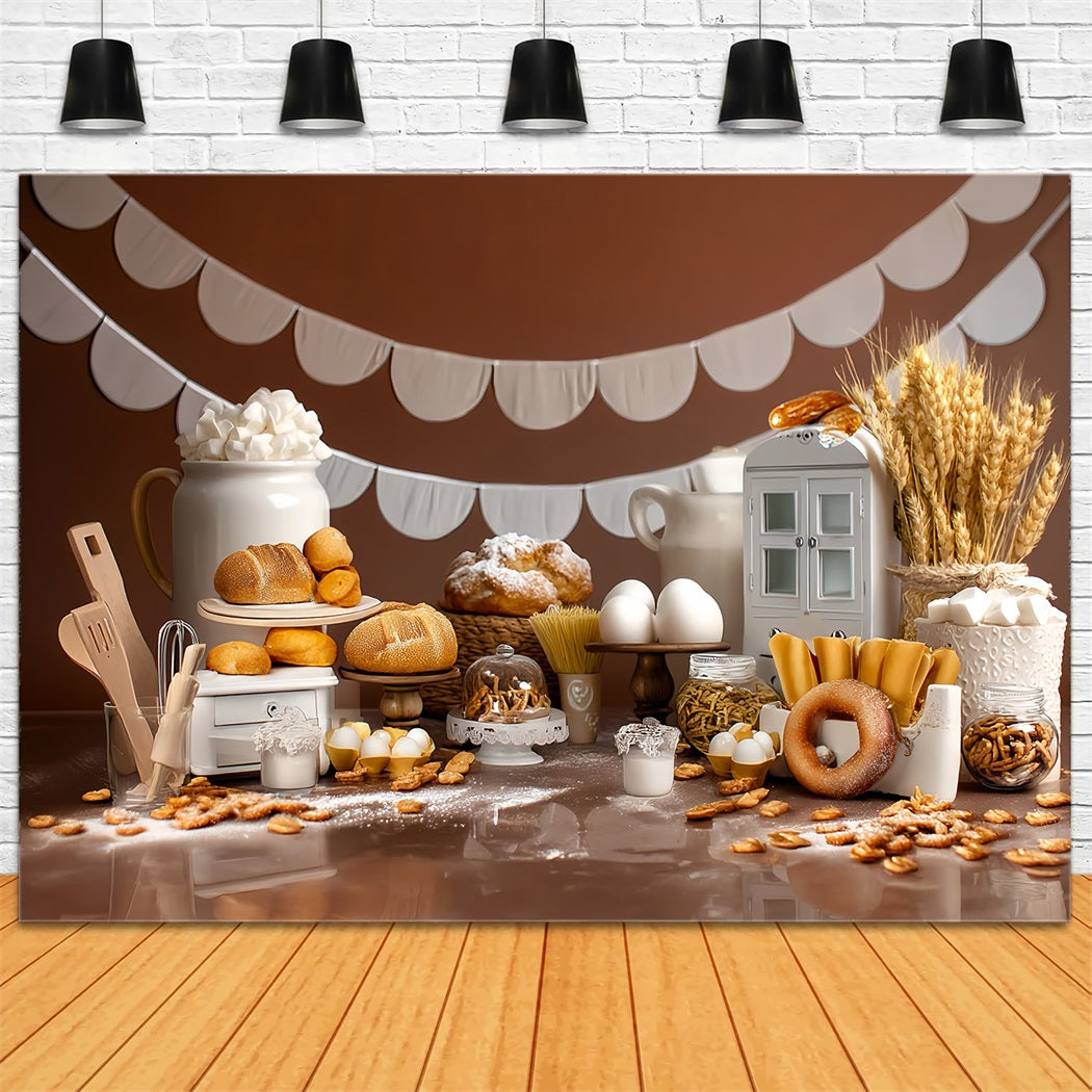 Smash Cake Backdrop Bakery Bread Rustic Display Birthday Photo Backdrop UK MRR8-268