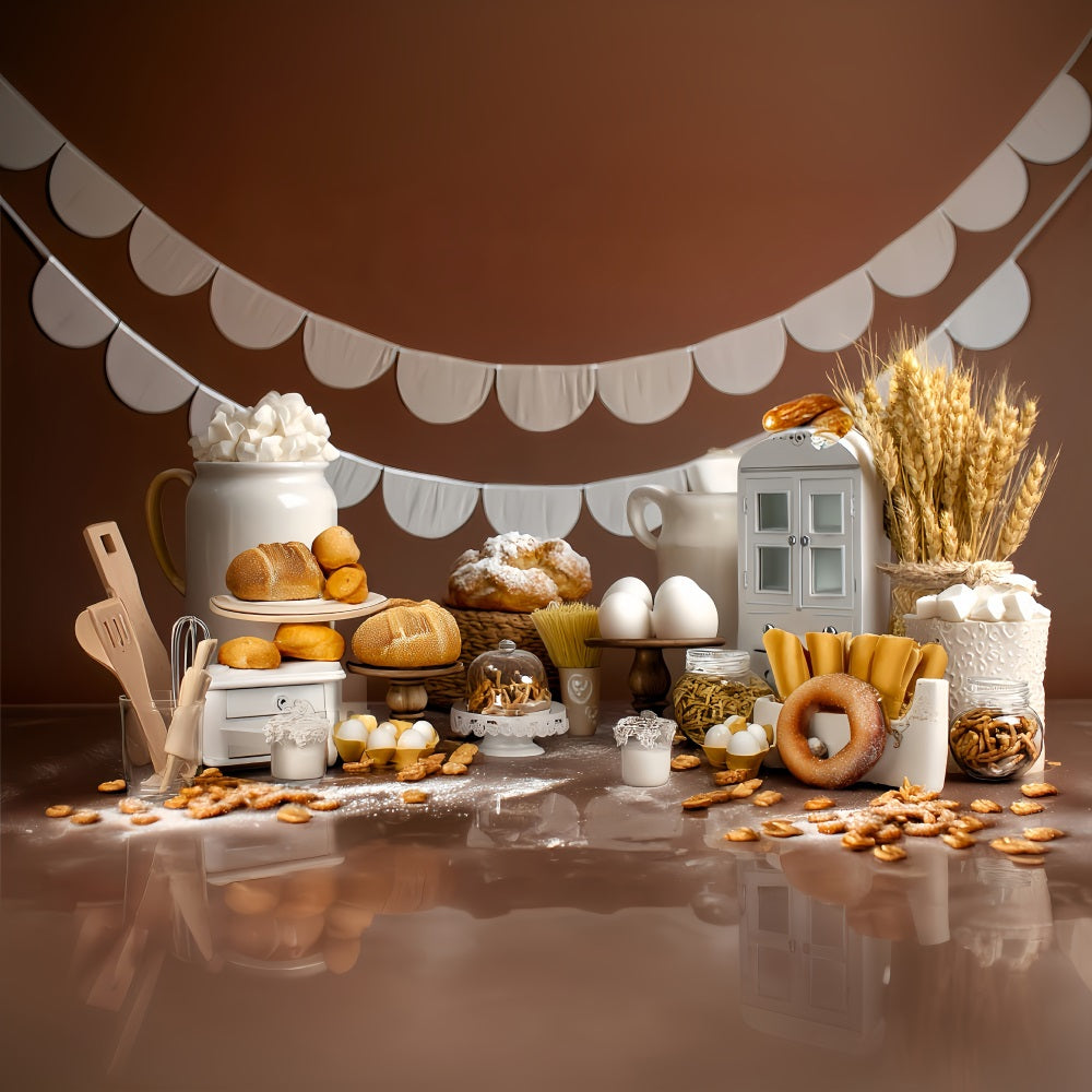 Smash Cake Backdrop Bakery Bread Rustic Display Birthday Photo Backdrop UK MRR8-268