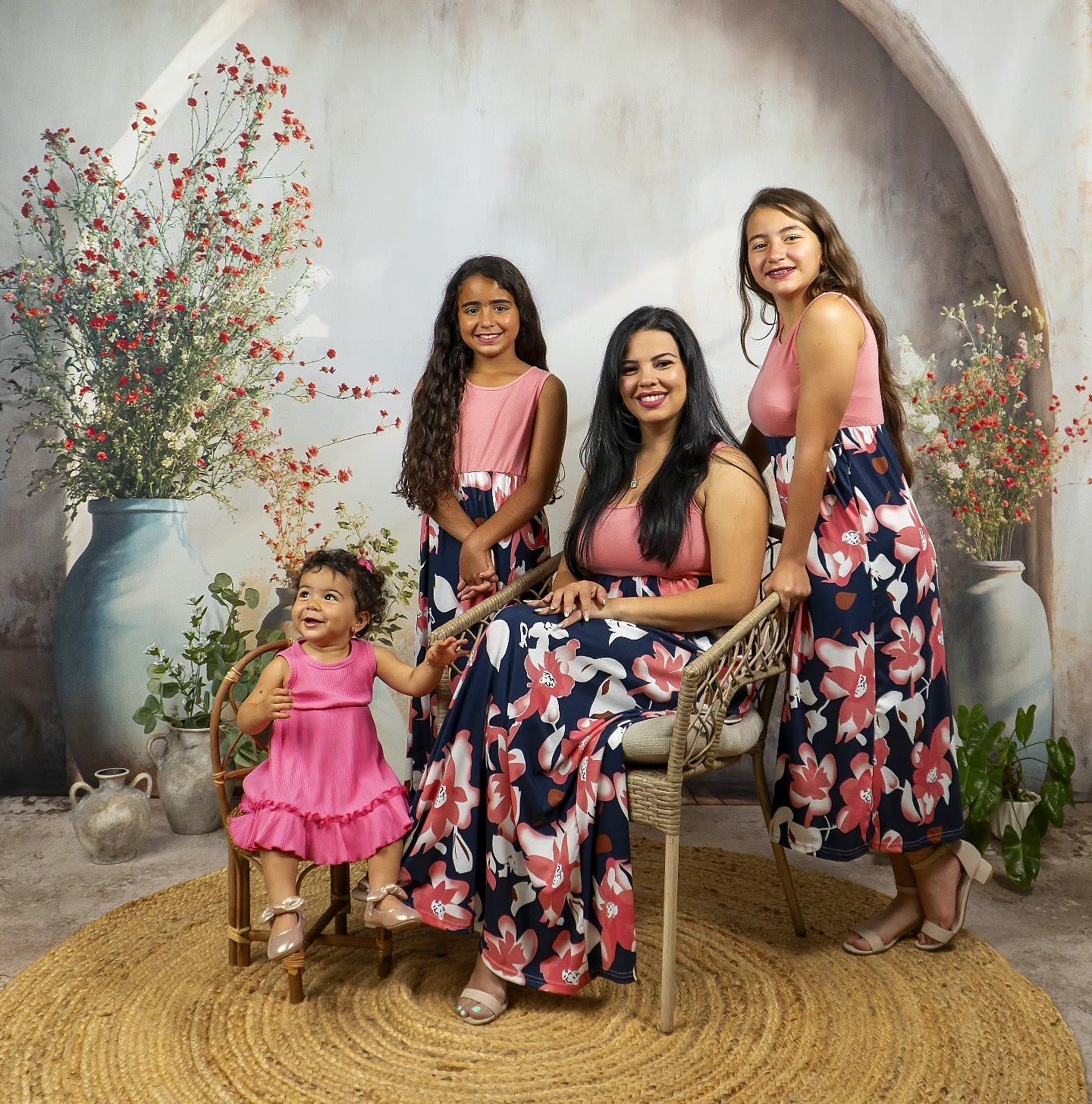 Boho Backdrop Vase Red Flowers Texture Wall Boho Photo Backdrop UK MRR8-272