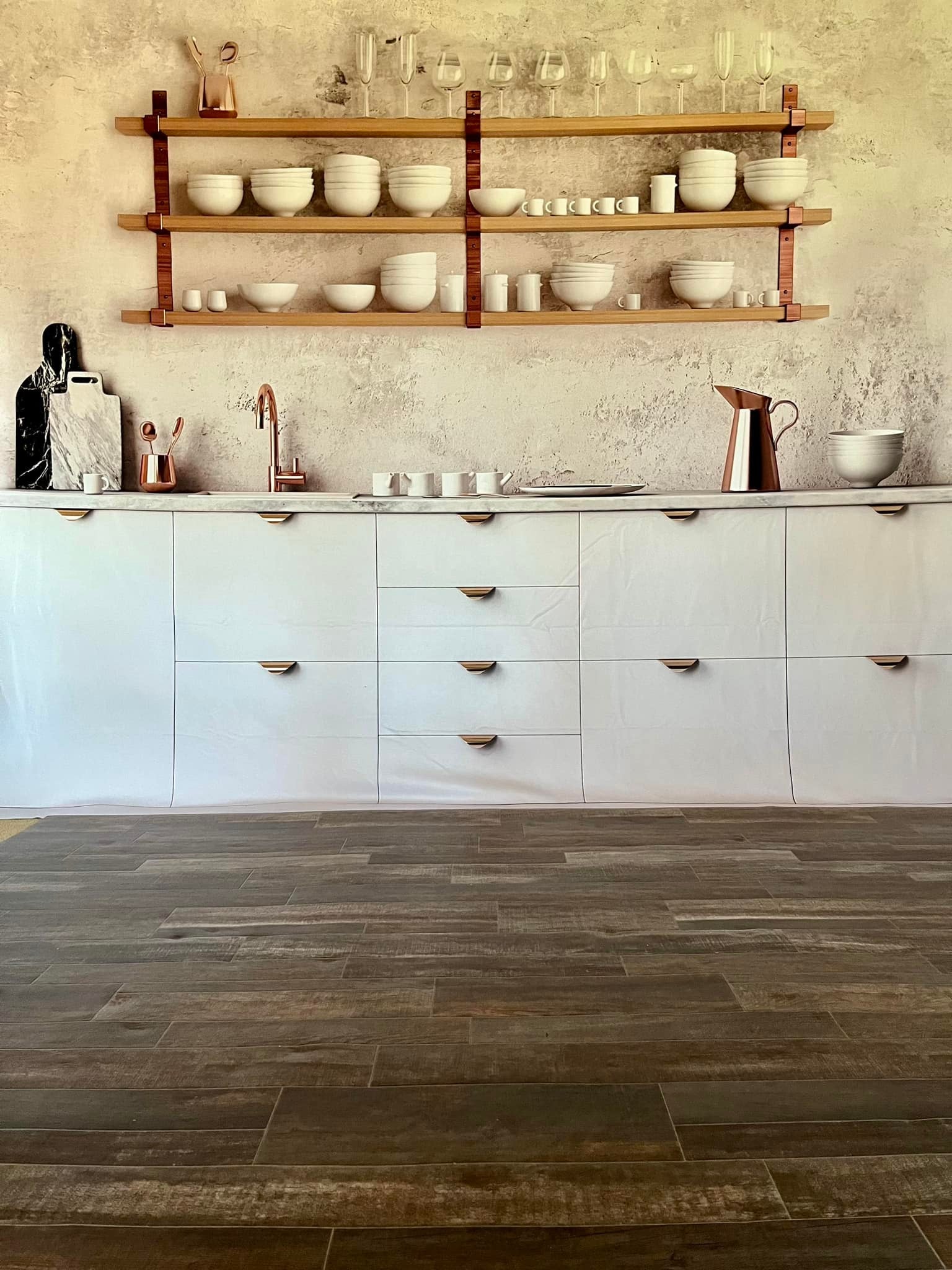 Vintage Backdrop Minimalist White Kitchen Shelves Vintage Photography Backdrop UK MRR8-275