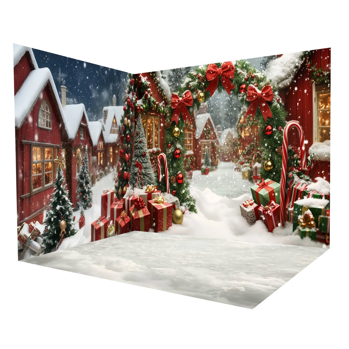 Christmas Backdrop Ideas Snowy Village Christmas Backdrop Room Set UK MRR8-291