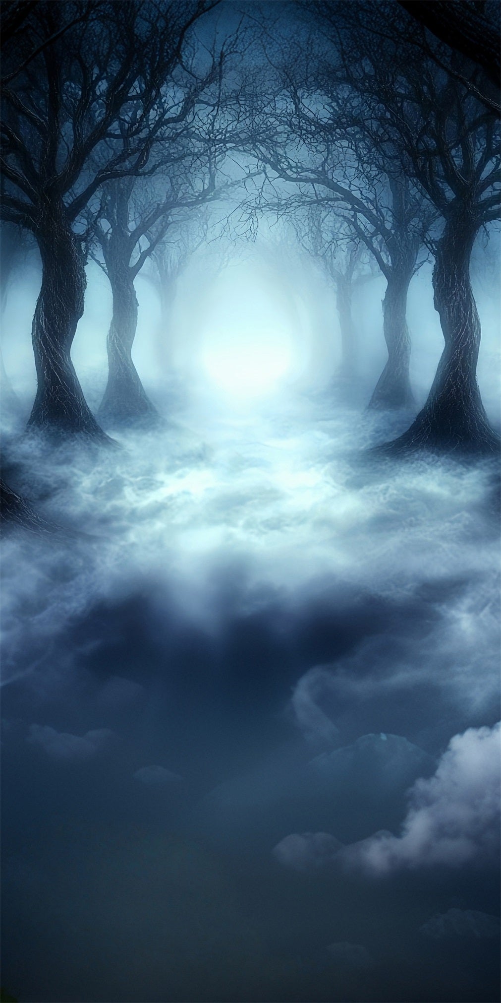 Halloween Photo Backdrops Spooky Misty Black Forest Sweep Backdrop UK MRR8-66
