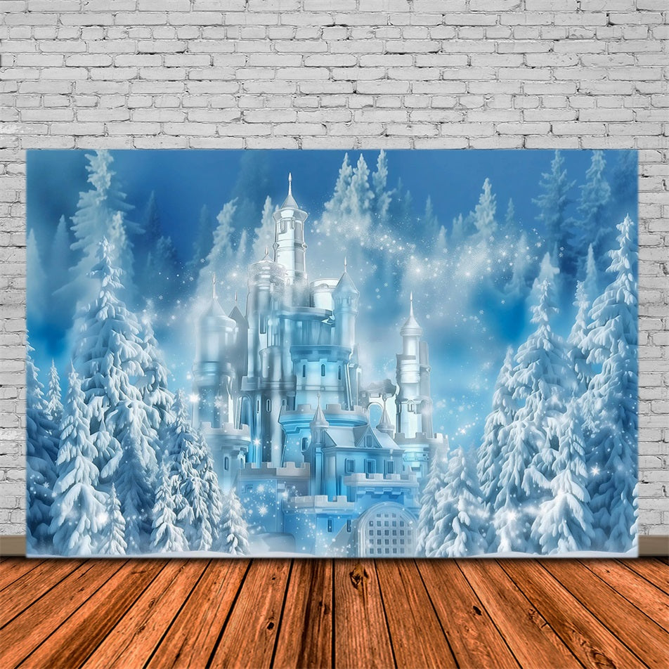 Frozen Castle Backdrop Winter Ice Castle Wonderland Kids Photo Backdrop UK MRR9-10