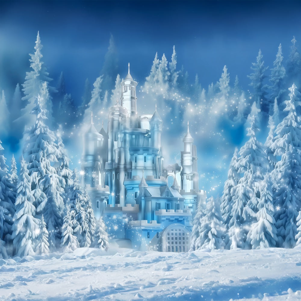 Frozen Castle Backdrop Winter Ice Castle Wonderland Kids Photo Backdrop UK MRR9-10