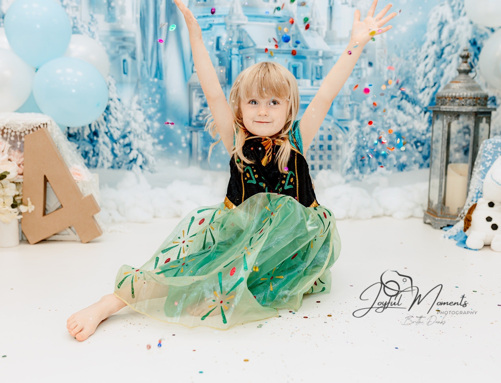 Frozen Castle Backdrop Winter Ice Castle Wonderland Kids Photo Backdrop UK MRR9-10