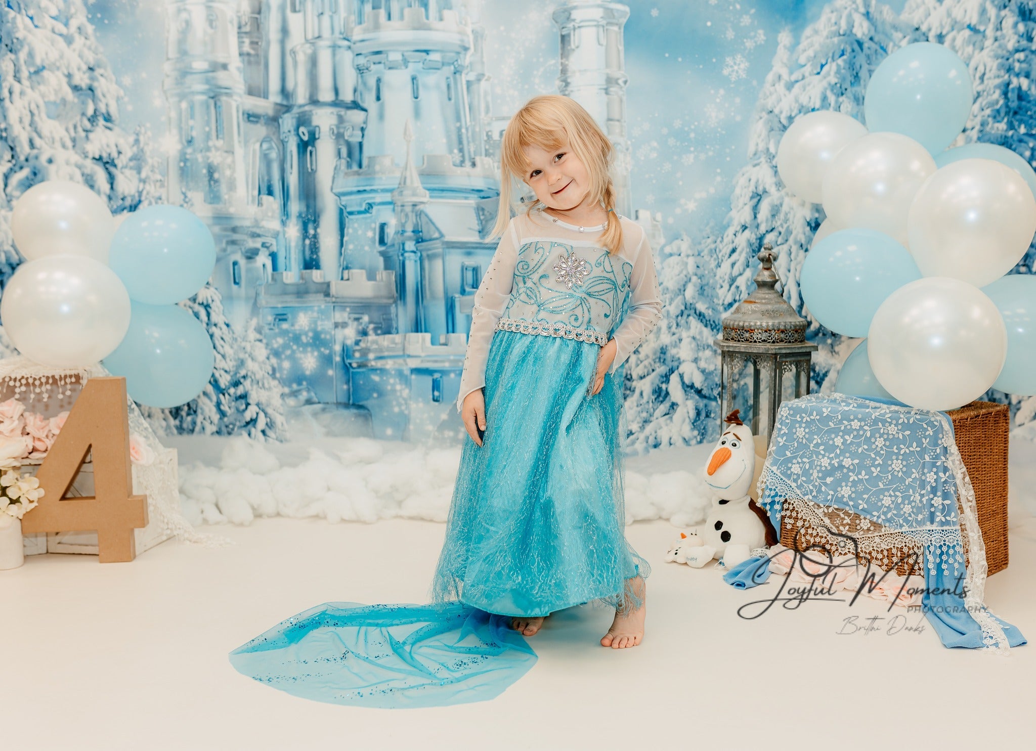 Frozen Castle Backdrop Winter Ice Castle Wonderland Kids Photo Backdrop UK MRR9-10