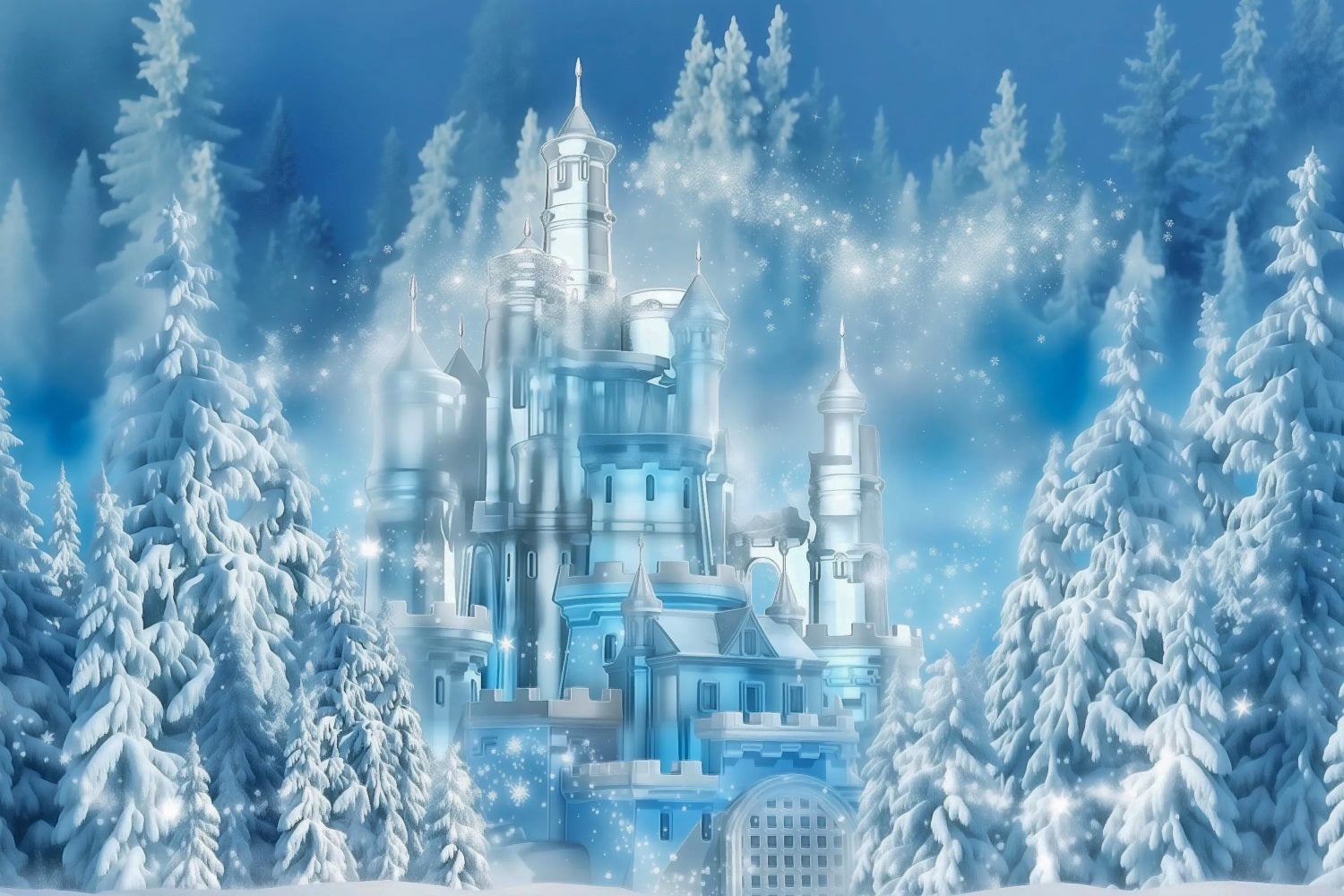 Frozen Castle Backdrop Winter Ice Castle Wonderland Kids Photo Backdrop UK MRR9-10