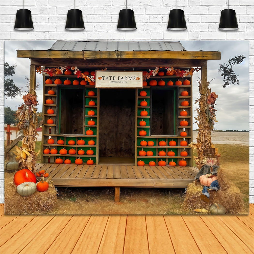 Fall Backdrop Pumpkin Farmhouse Rustic Display Autumn Photo Backdrop UK MRR9-100