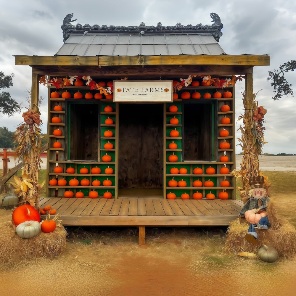 Fall Backdrop Pumpkin Farmhouse Rustic Display Autumn Photo Backdrop UK MRR9-100