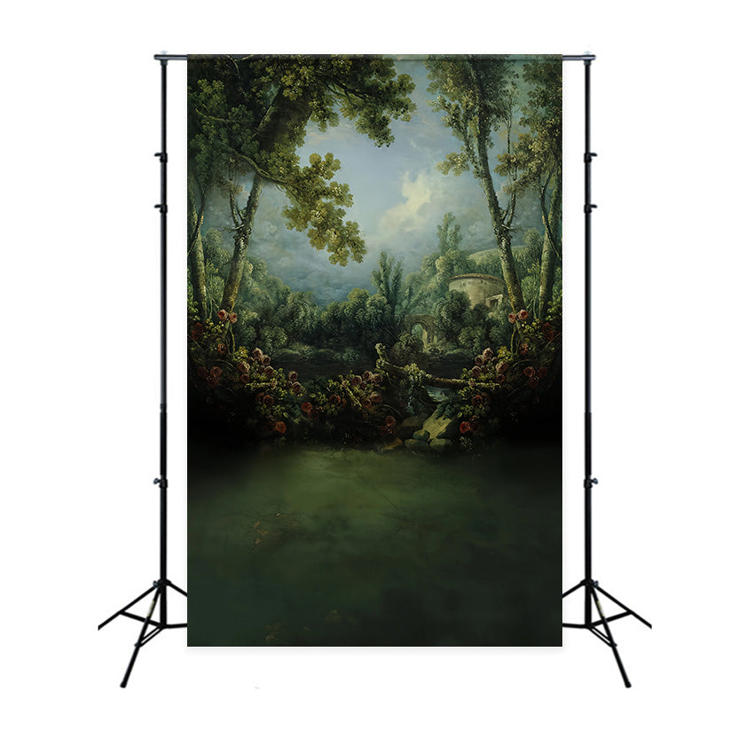 Forest Backdrop Romantic Garden Stone Bridge Magical Forest Backdrop UK MRR9-101