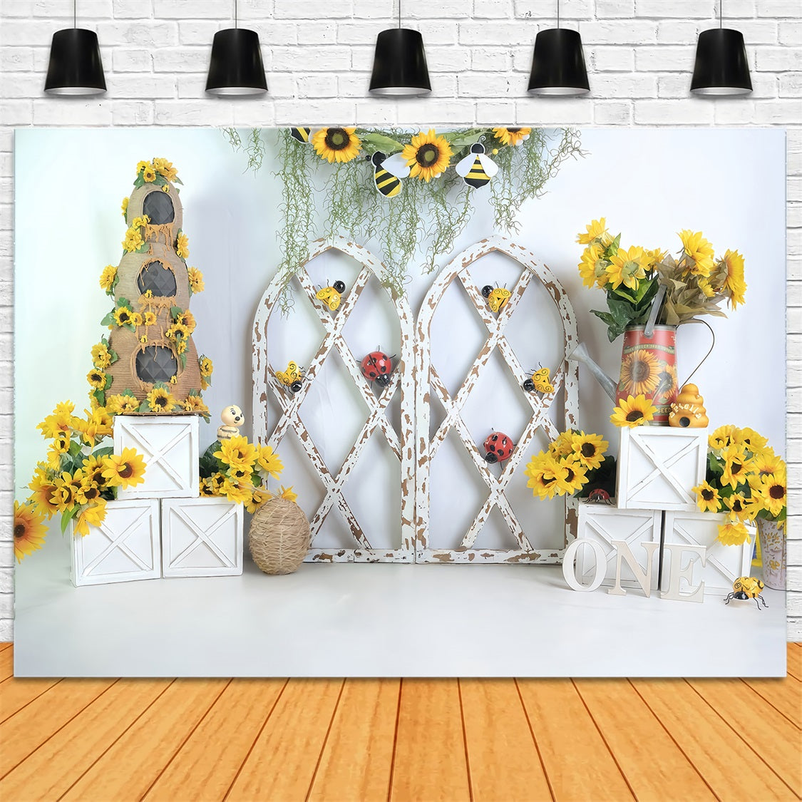 Children Backdrops Rustic Sunflower Garden Newborn Photo Backdrop UK MRR9-112