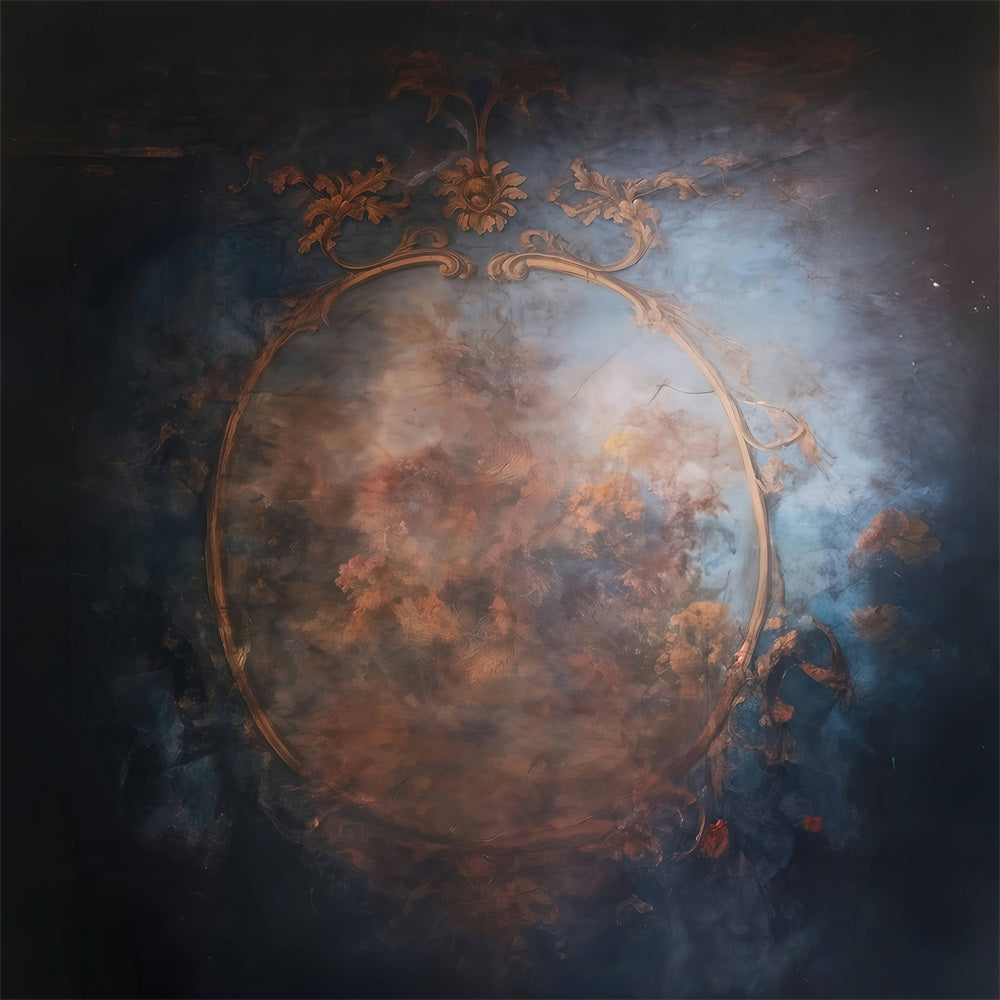 Vintage Backdrop Retro Ornate Circular Frame Vintage Photo Backdrop UK MRR9-113