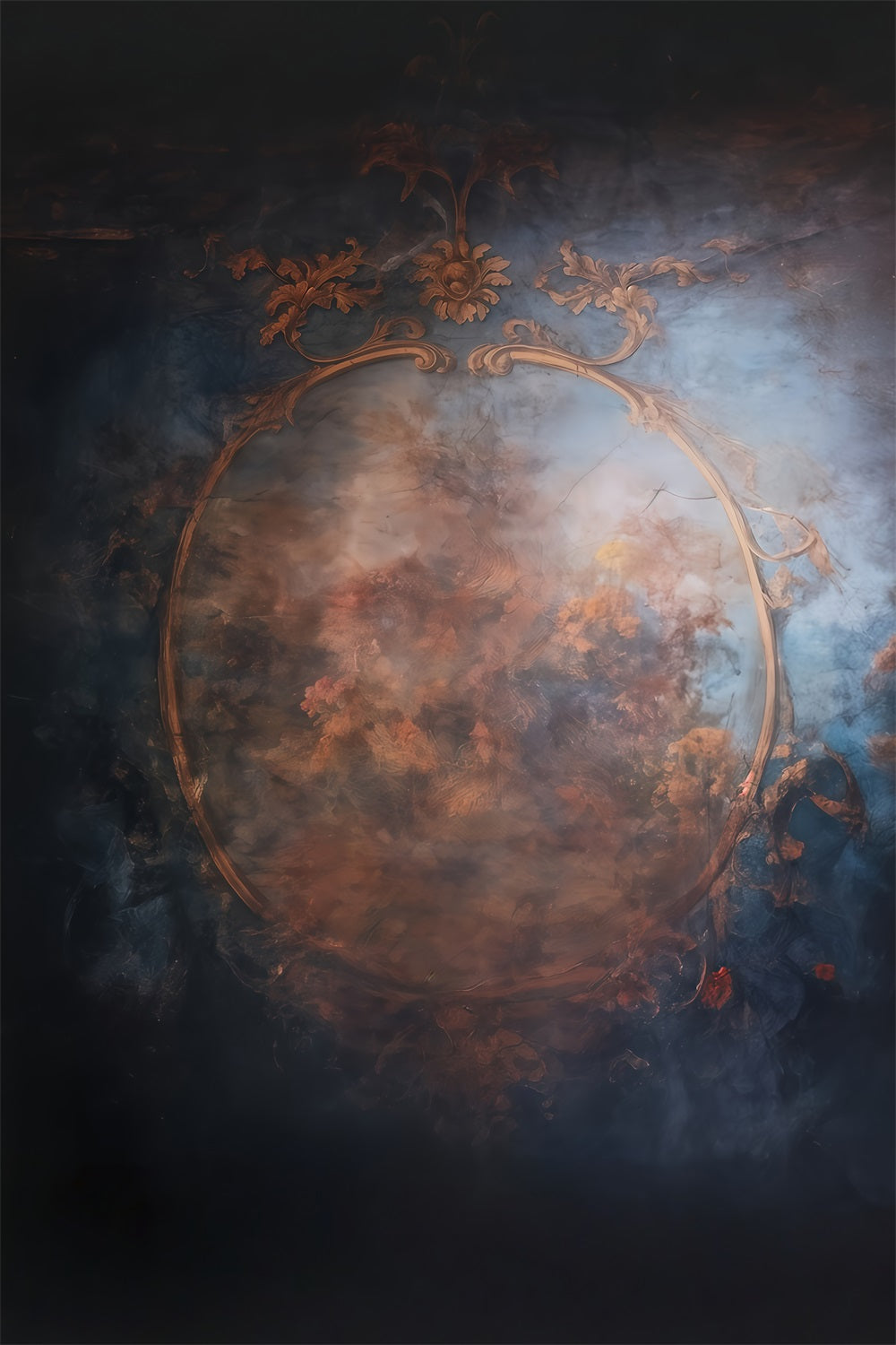 Vintage Backdrop Retro Ornate Circular Frame Vintage Photo Backdrop UK MRR9-113