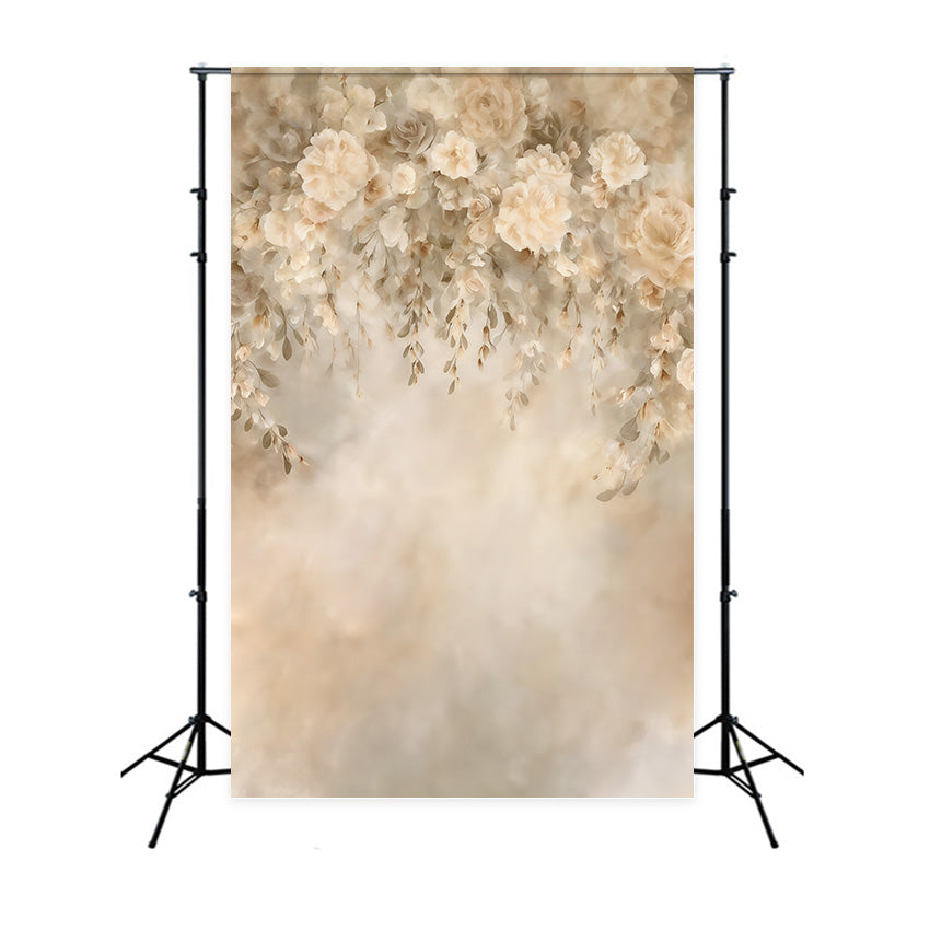 Vintage Backdrop Beige Hanging Floral Cascade Classic Photo Backdrop UK MRR9-115