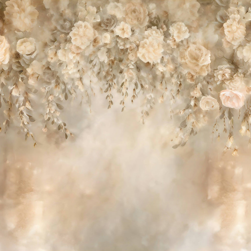 Vintage Backdrop Beige Hanging Floral Cascade Classic Photo Backdrop UK MRR9-115