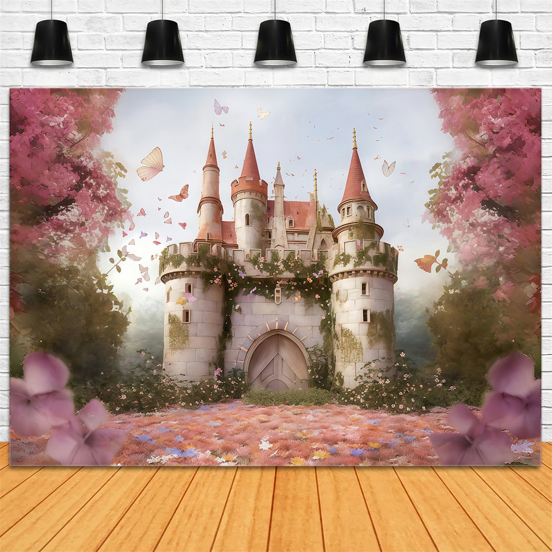 Castle Backdrop Fairy Tale Butterfly Castle Newborn Backdrop UK MRR9-118