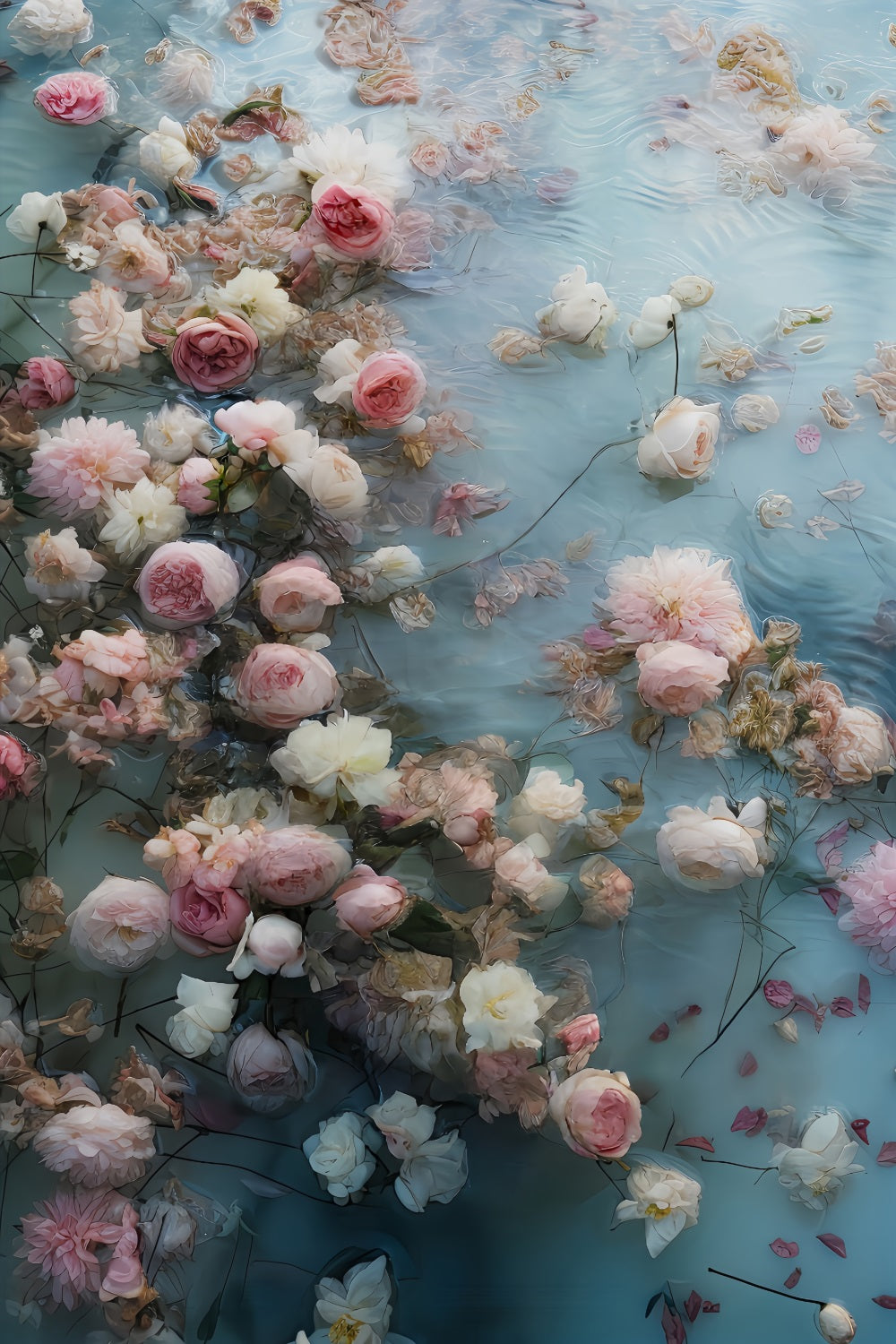 Floral Photo Backdrop Romantic Floating Garden Roses Flower Backdrop UK MRR9-121