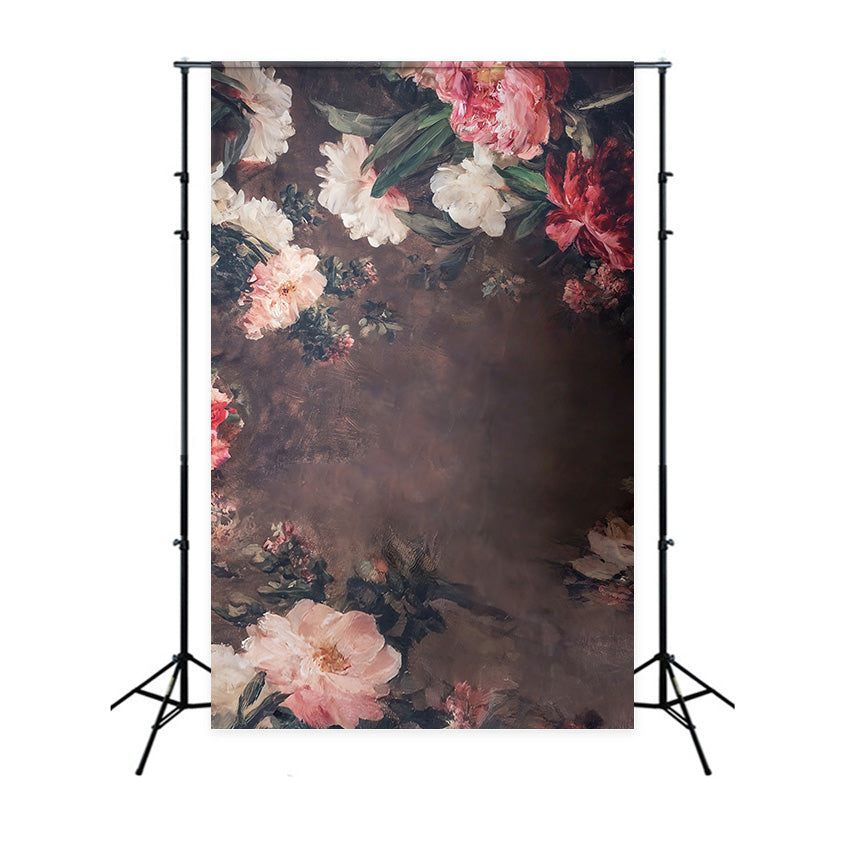 Flower Backdrop Vintage Painted Floral Elegance Floral Photo Backdrop UK MRR9-122