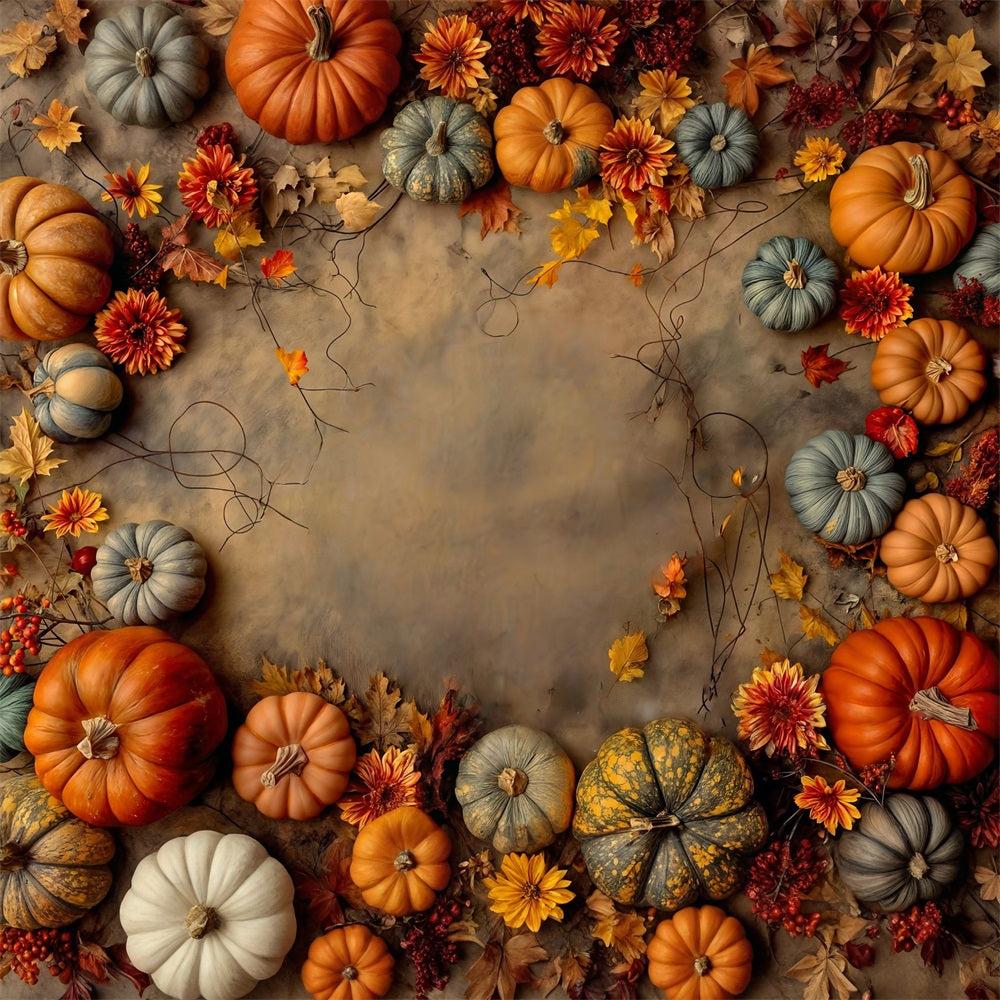 Autumn Photo Backdrop Pumpkin Harvest Autumn Arrangement Fall Backdrop UK MRR9-132