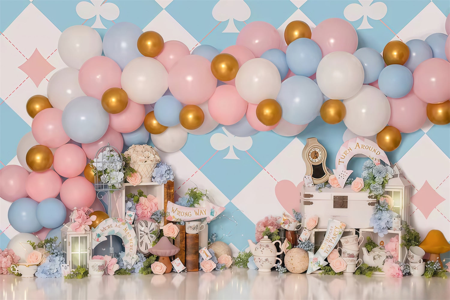Newborn Photo Backdrop Pastel Wonderland Balloon Children Backdrop UK MRR9-133