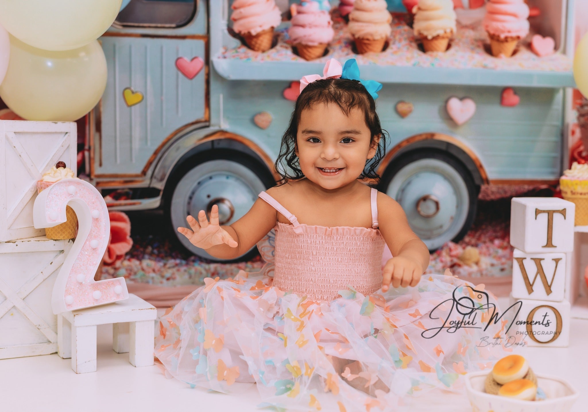 Newborn Backdrop Pastel Ice Cream Truck Sweets Kids Photo Backdrop UK MRR9-14