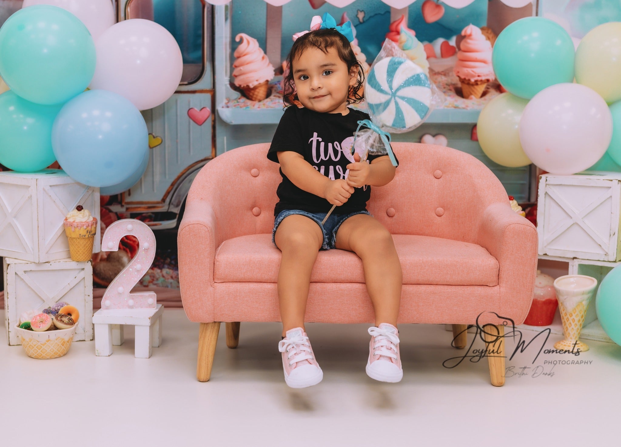 Newborn Backdrop Pastel Ice Cream Truck Sweets Kids Photo Backdrop UK MRR9-14