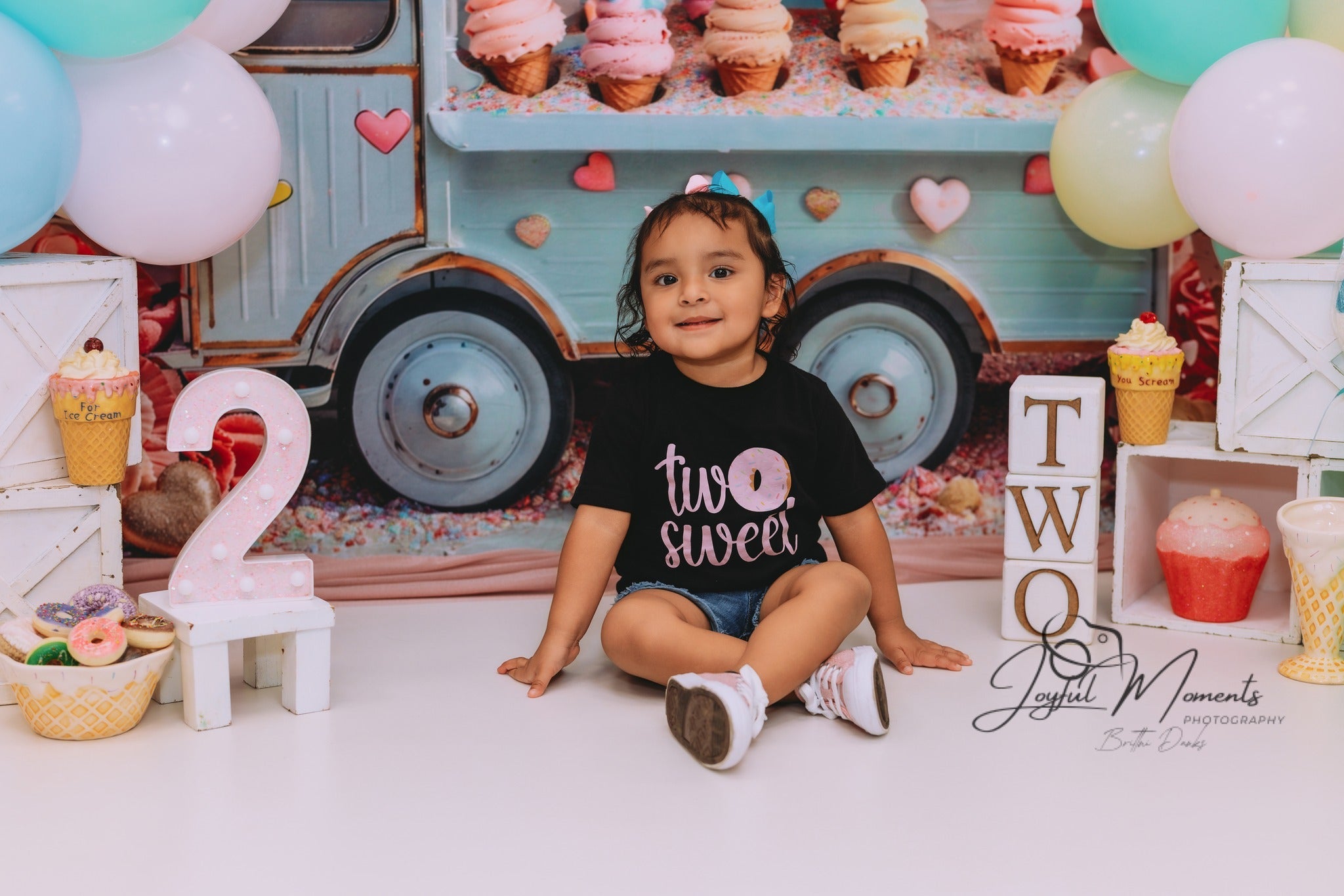 Newborn Backdrop Pastel Ice Cream Truck Sweets Kids Photo Backdrop UK MRR9-14