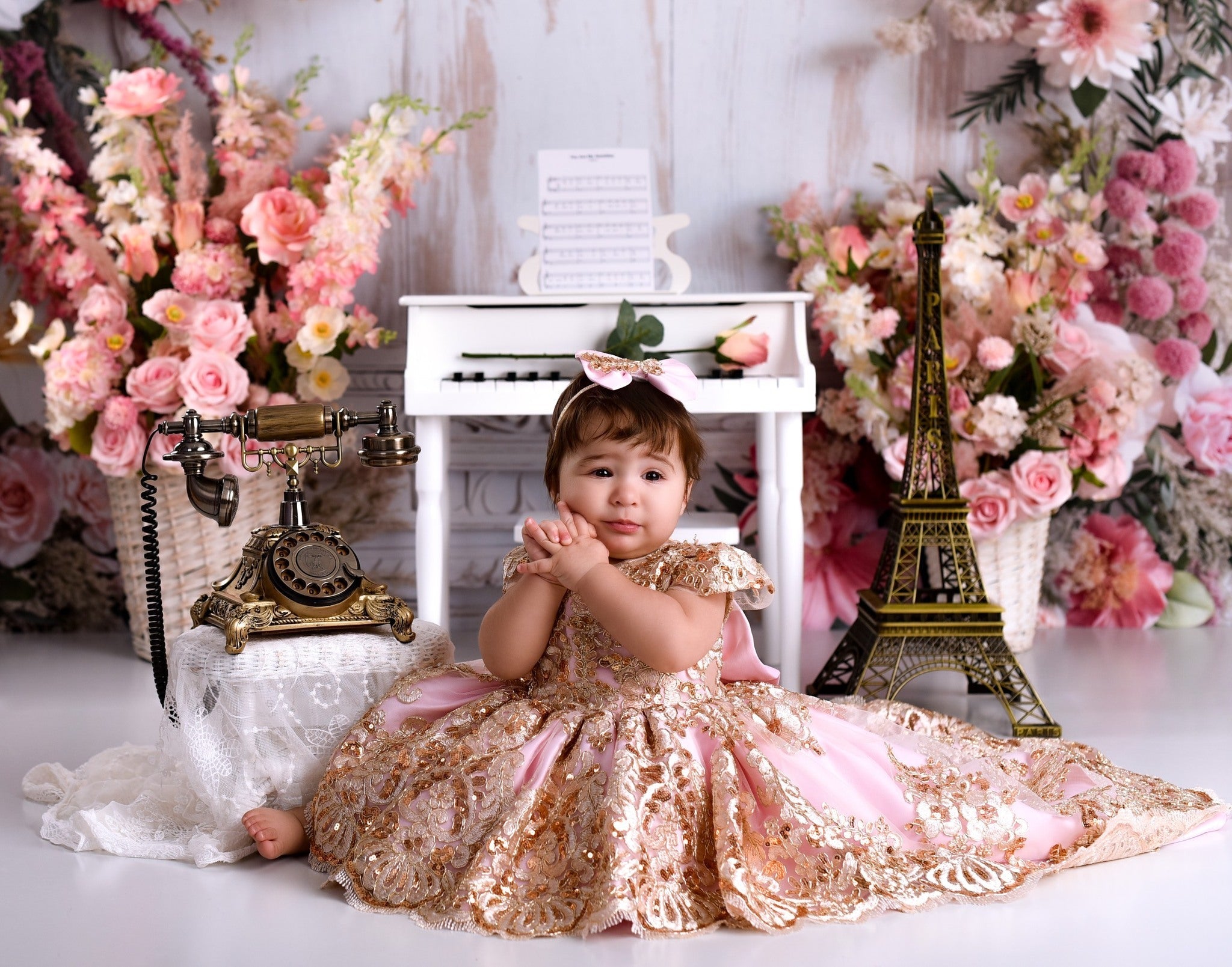 Vintage Backdrop Classic Frame Flower Garland Vintage Wall Backdrop UK MRR9-19