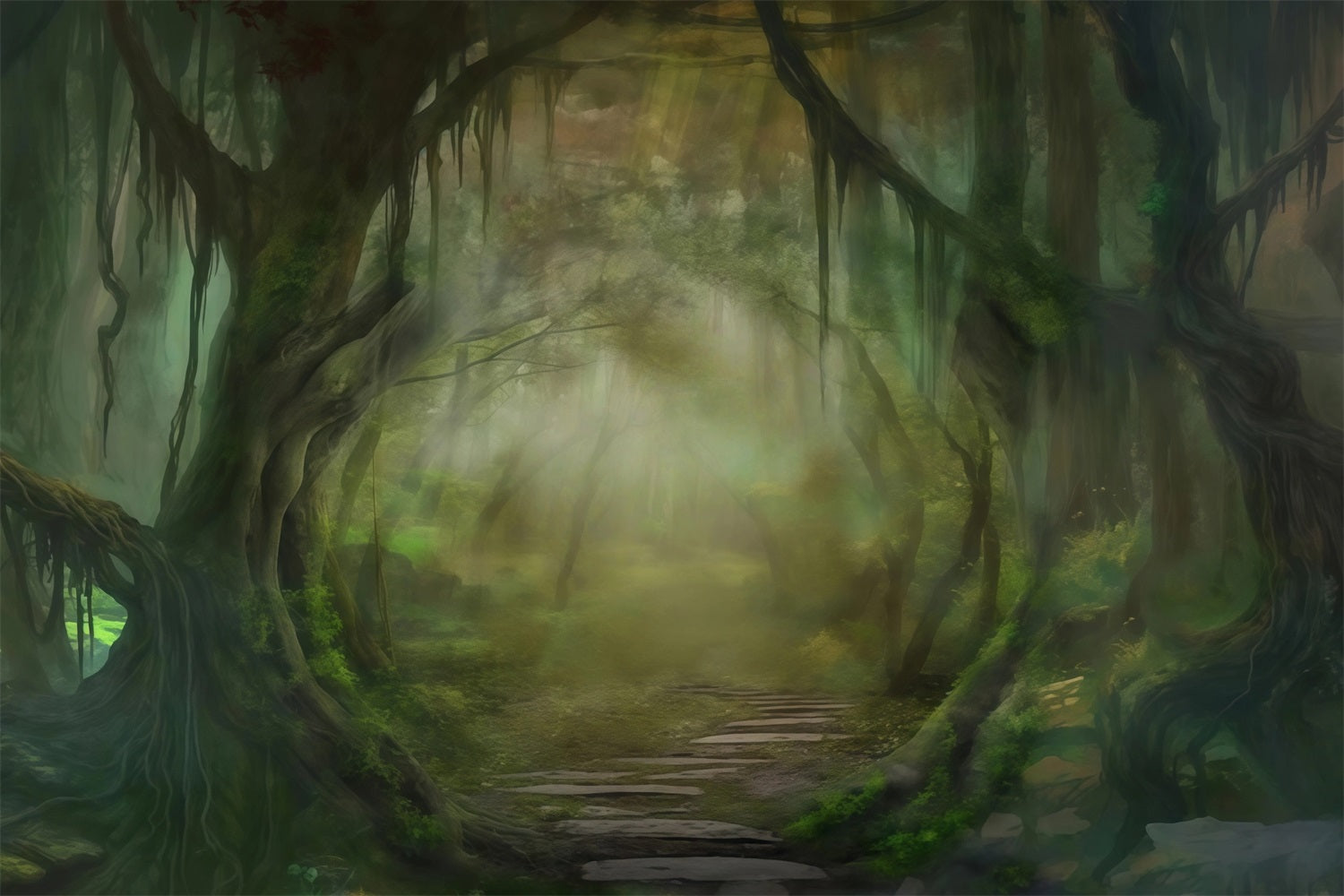 Forest Backdrop Misty Enchanted Forest Pathway Forest Photo Backdrop UK MRR9-22
