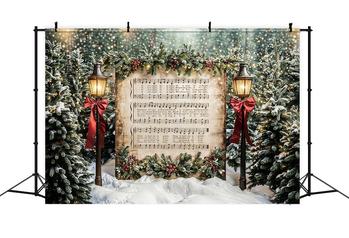 Joy To The World Backdrop Snowy Christmas Carol Music Christmas Backdrop UK MRR9-24