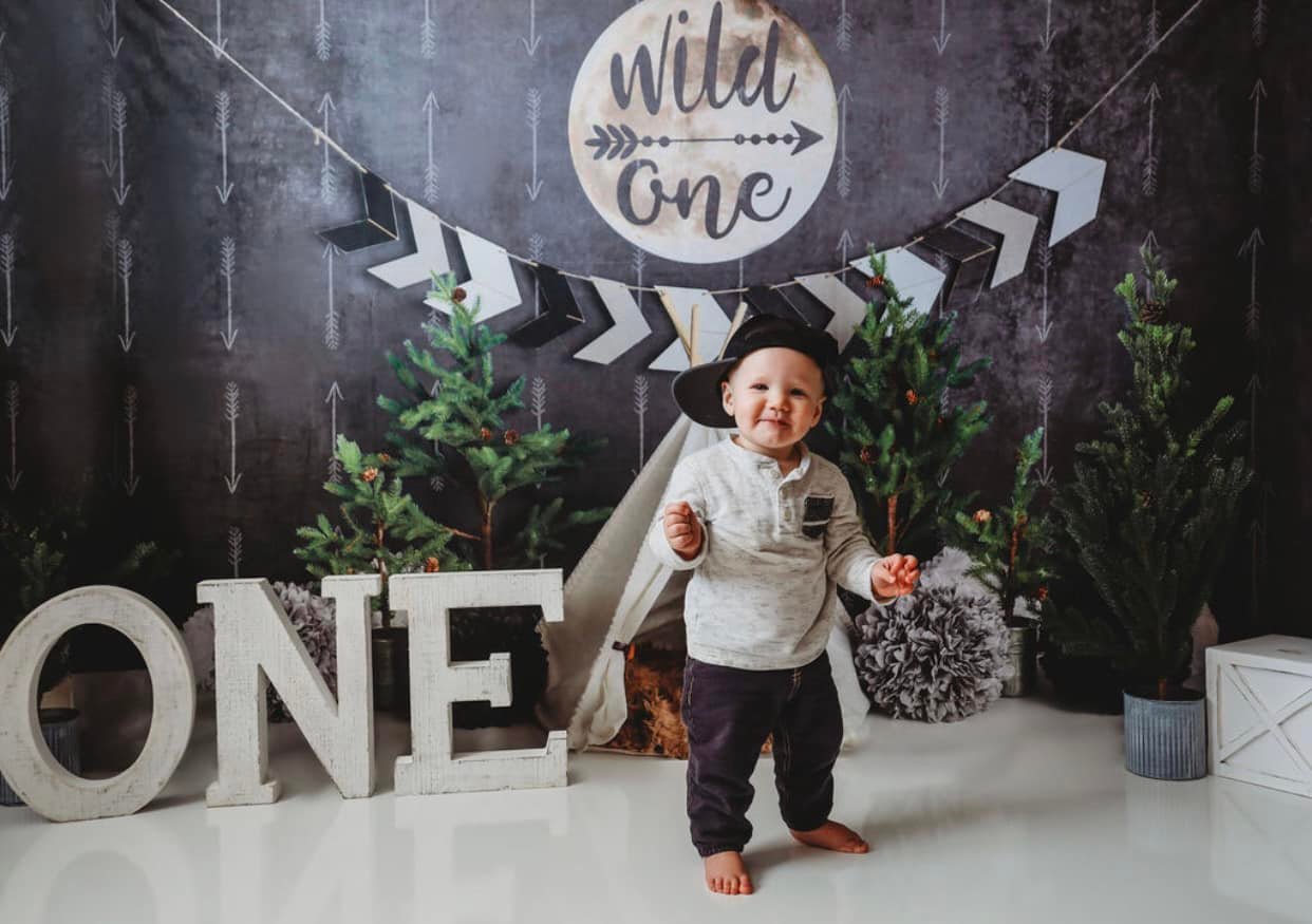 1st Birthday Backdrop Wild One Teepee Adventure Setup Cake Smash Backdrop UK MRR9-5