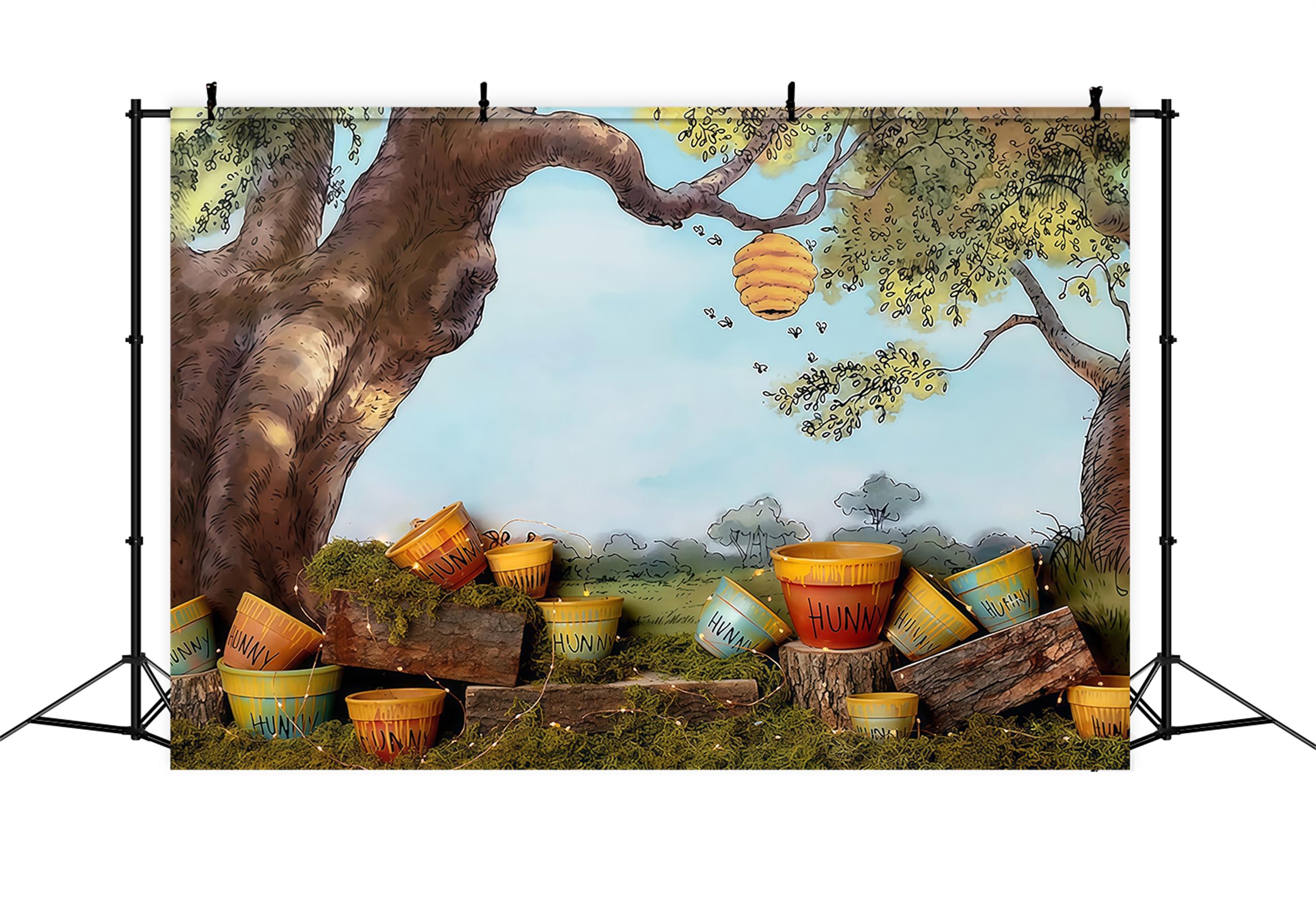 Newborn Cute Backdrop Honey Tree Buckets Backdrop Kids Backdrop UK MRR9-50
