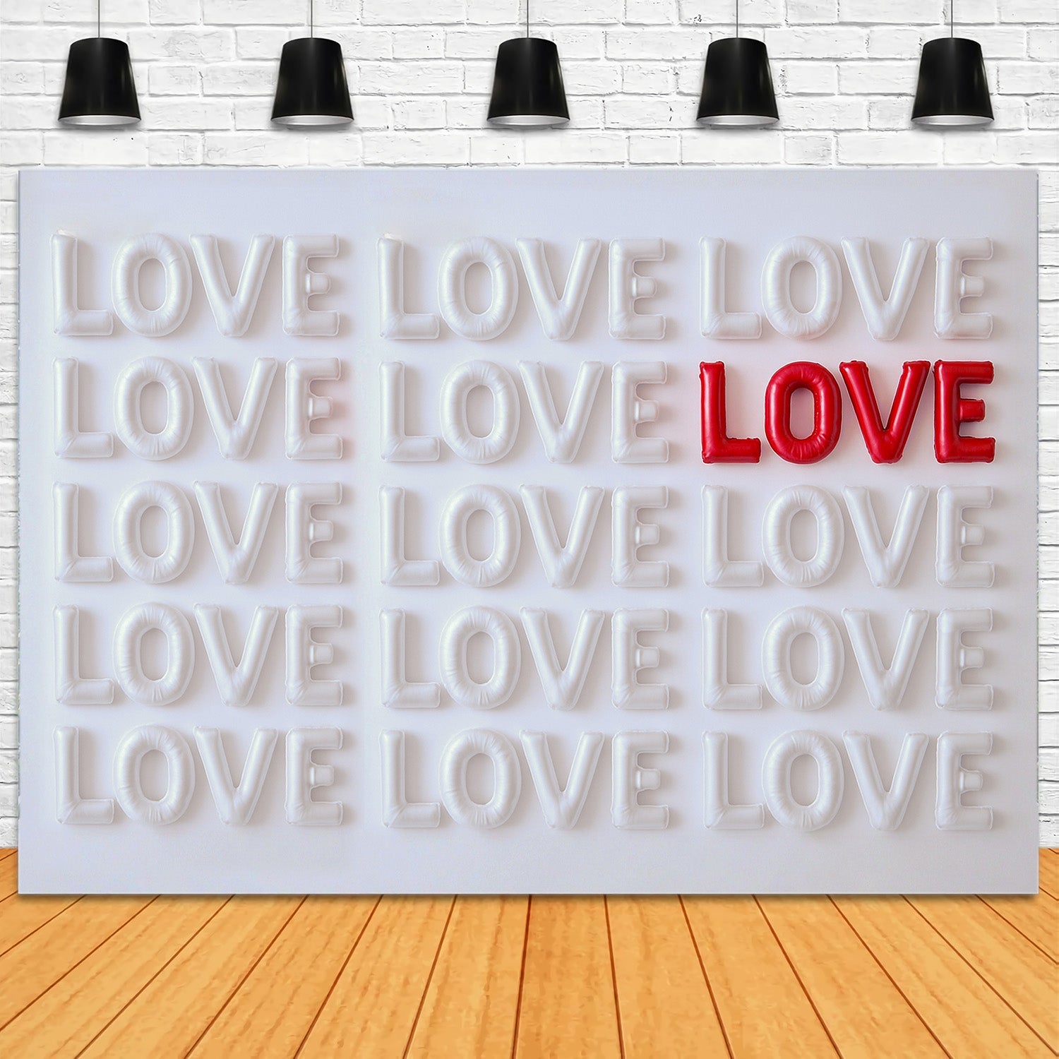 Valentine Backdrop White Red Love Letters Backdrop Valentine's Day Backdrop UK MRR9-53