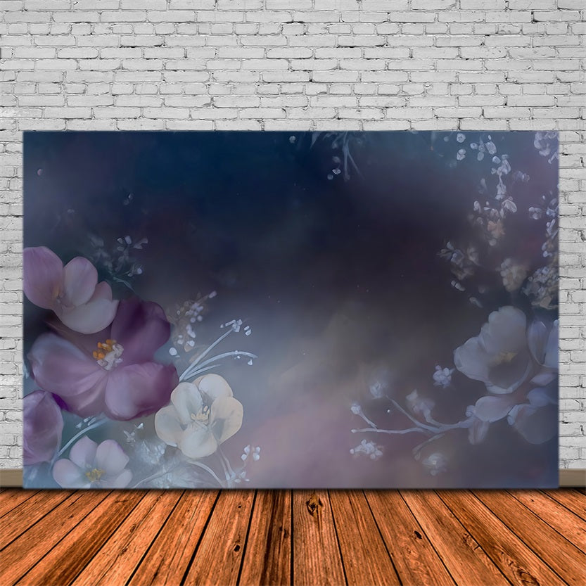Artistic Backdrop Dark Dreamy Floral Watercolor Design Fine Art Backdrops UK MRR9-56