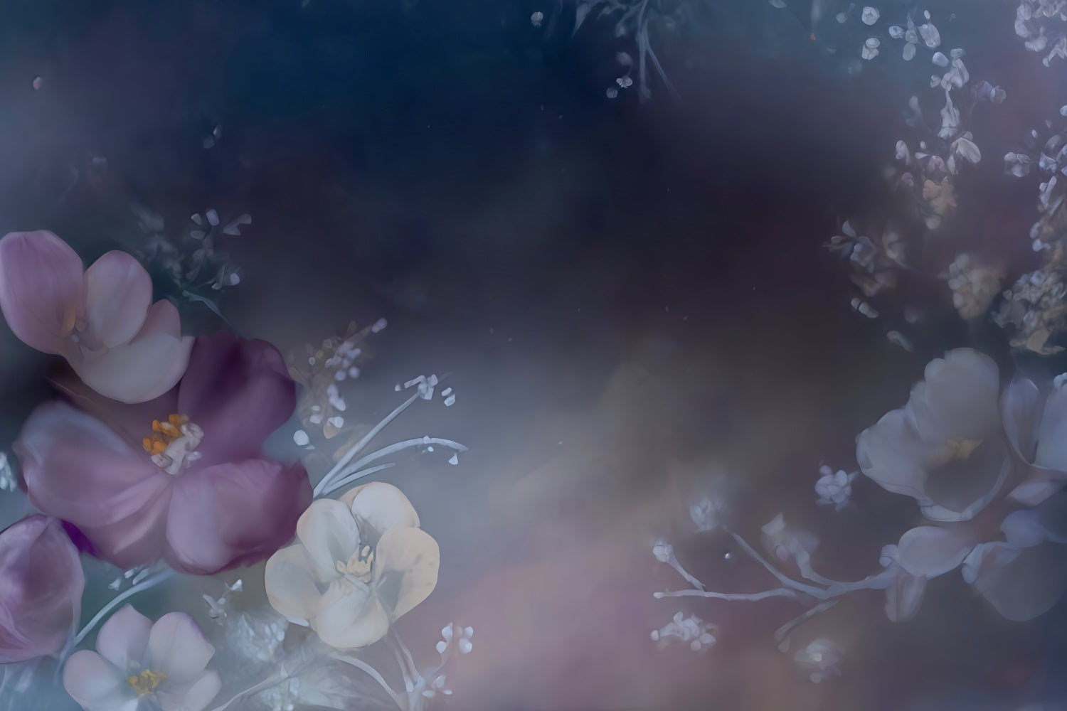 Artistic Backdrop Dark Dreamy Floral Watercolor Design Fine Art Backdrops UK MRR9-56
