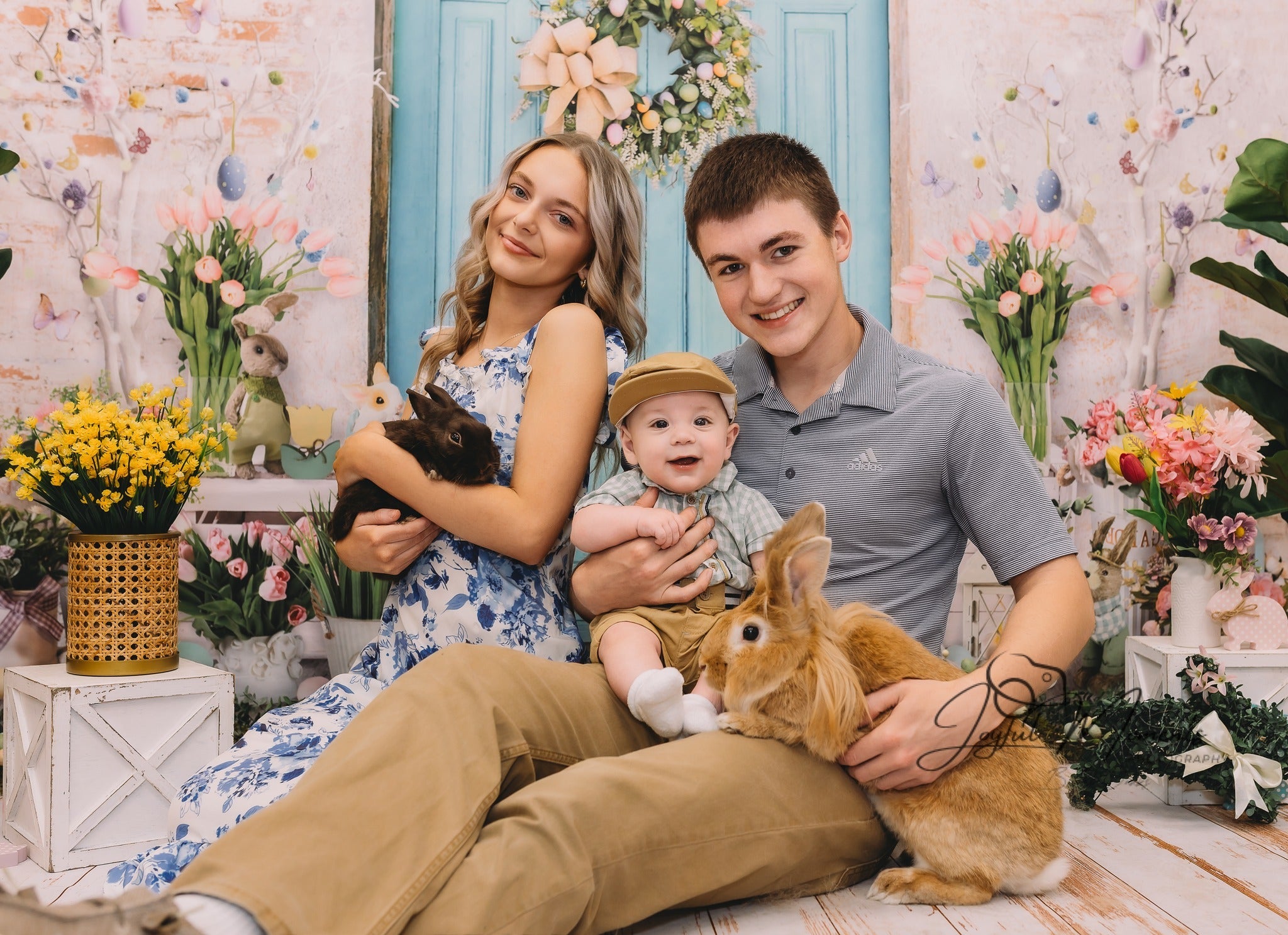 Easter Bunny Backdrop Pastel Bunny Easter Doorway Decor Easter Backdrop UK MRR9-7