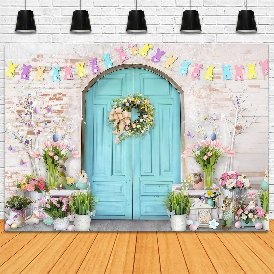 Easter Bunny Backdrop Pastel Bunny Easter Doorway Decor Easter Backdrop UK MRR9-7