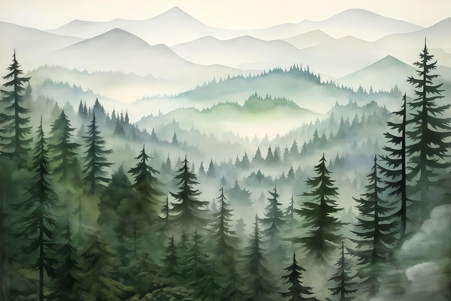 Forest Backdrop Forest Mountain Mist Layers Forest Photography Backdrop UK MRR9-74