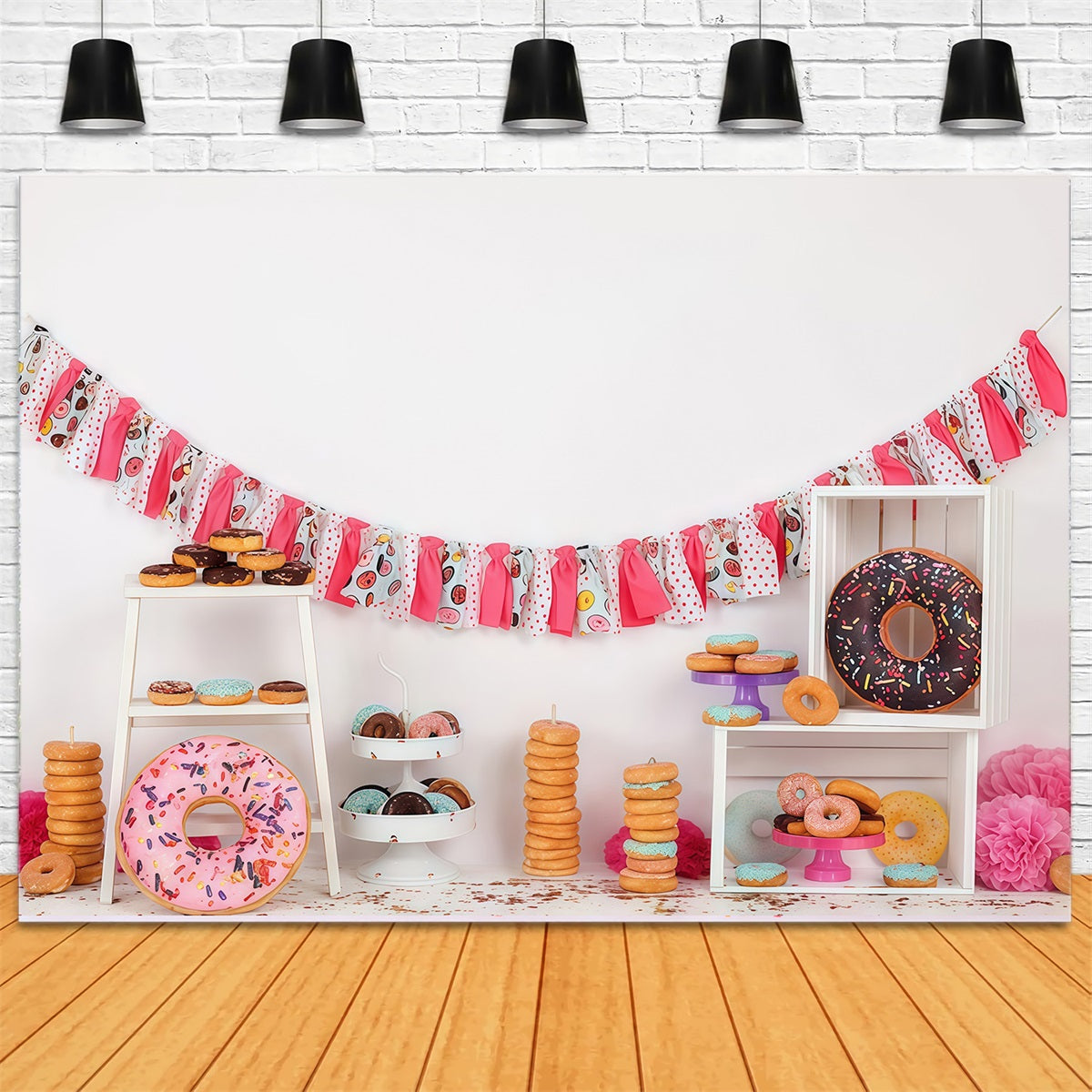 Cake Smash Backdrop Colorful Donut Dessert Party Setup Birthday Photo Backdrop UK MRR9-8