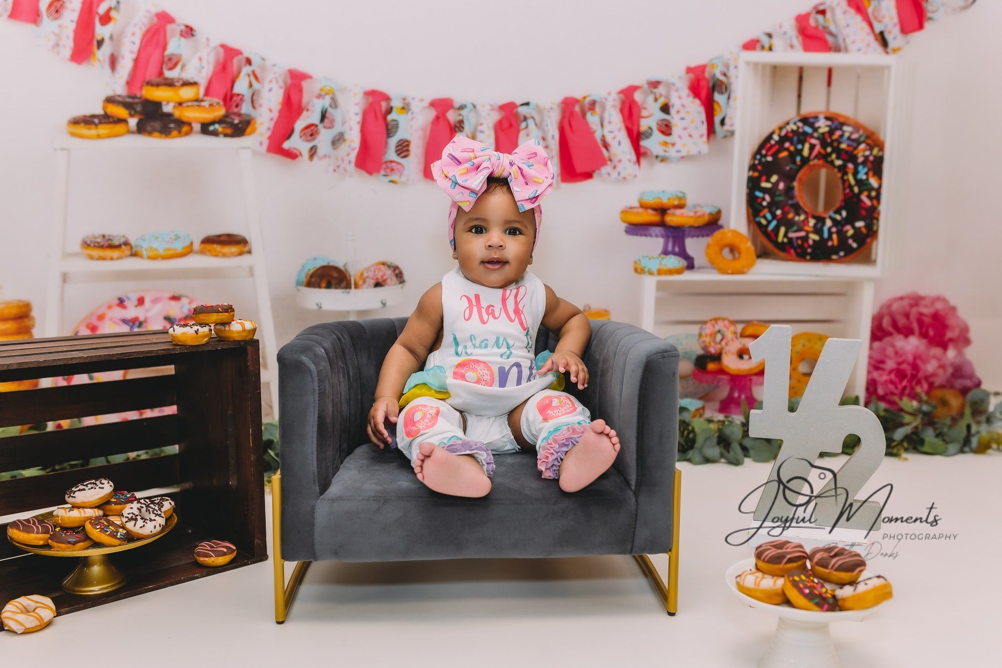 Cake Smash Backdrop Colorful Donut Dessert Party Setup Birthday Photo Backdrop UK MRR9-8